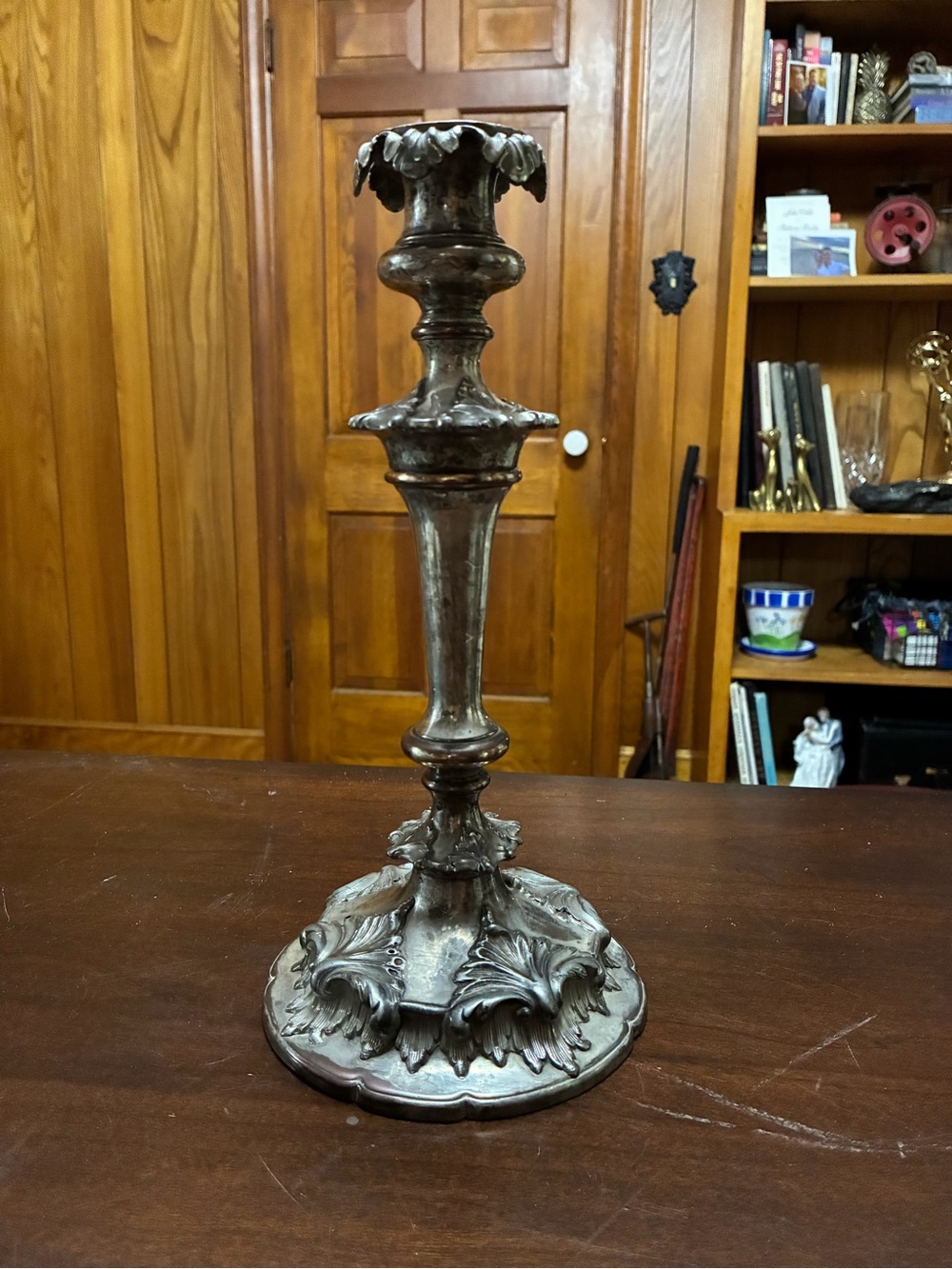 Antique Silver-Plated Candlestick - Classic Home Accent